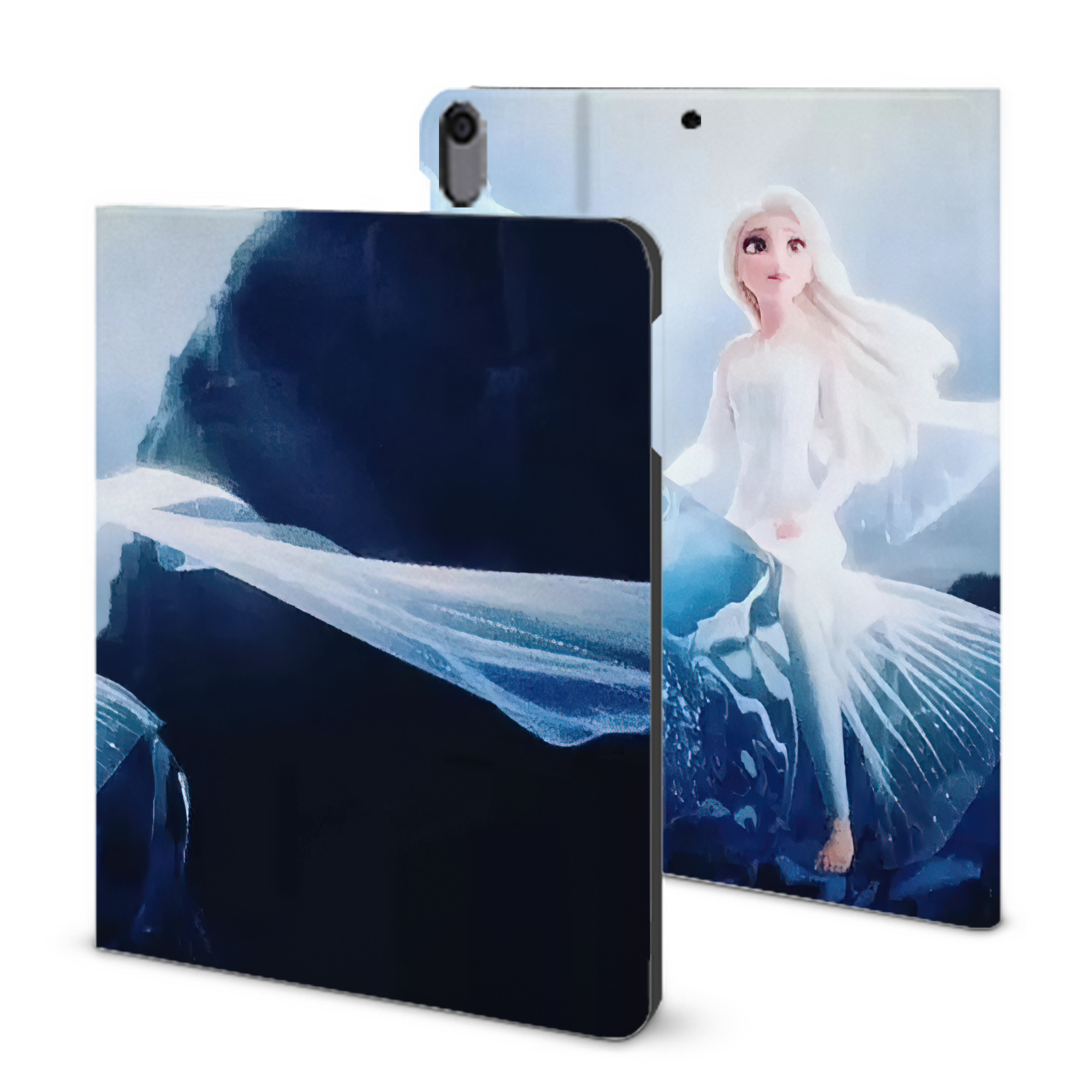 （画像用） アナと雪の女王 アンナ エルサ Frozen Anna Elsa IPad ケース ブック型 PUレザー TPU 耐衝撃 軽量 薄型 ペン収納なし 全面保護 IPad 各モデル対応
